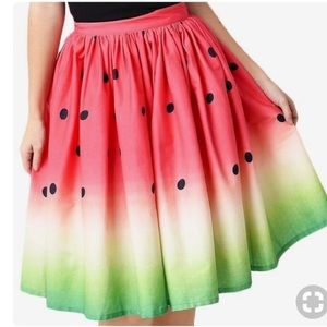 Unique Vintage Watermelon Swing Skirt